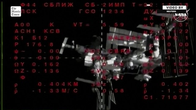 Spacecraft with Russian and American crew members successfully docks with the ISS