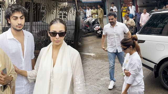 Malaika Arora Father Antim Sanskar Video: Arbaaz Khan Sshura Khan First Visits Video, Viral