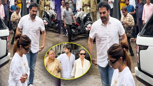 Malaika Arora Father Death: Sshura के साथ Malaika के पिता को आखिरी विदाई देने पहुंचे Arbaaz Khan