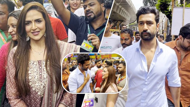 Vicky Kaushal और Esha Deol ने Lalbaugcha Raja के दरबार में लगाई हाजिरी, Esha ने किया रिएक्ट