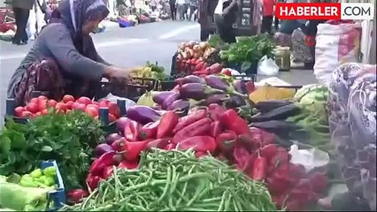 Kaz Dağları'nda yetişen organik ürünler, ilçe pazarında satılıyor