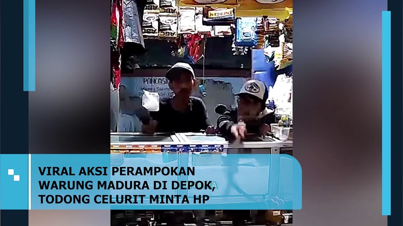 VIRAL! Aksi Perampokan Warung Madura di Depok, Todong Celurit Minta HP