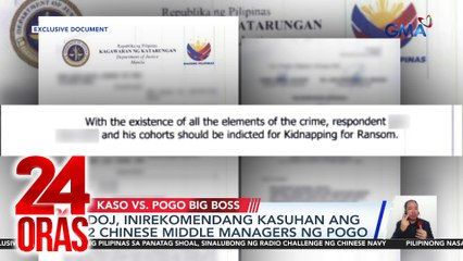 Download Video: DOJ, inirekomendang kasuhan ang 2 Chinese middle managers ng POGO | 24 Oras