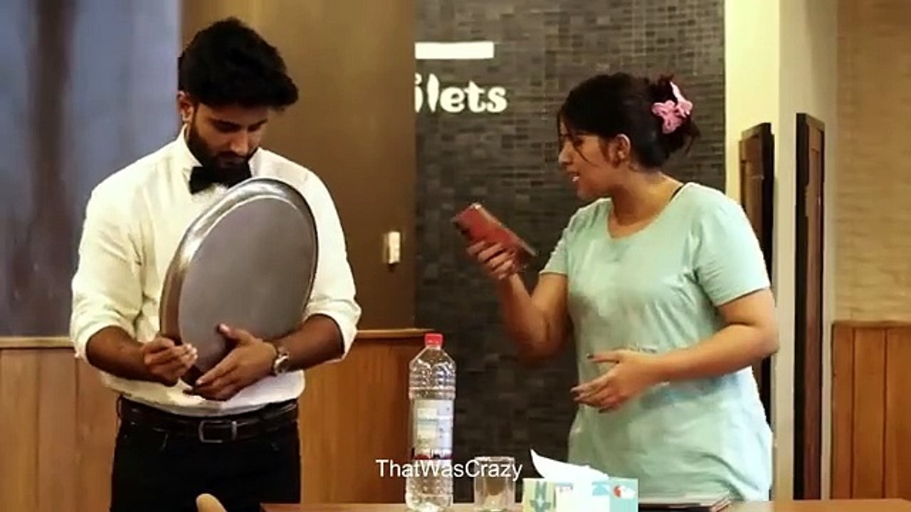 Waiter Flirting With Cute Girl - Rude Waiter