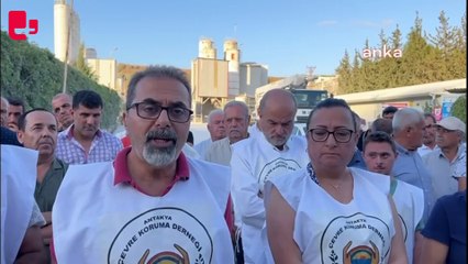 Hatay'da beton santrali protestosu