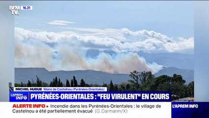 "On est très inquiets sur l'évolution du feu": Un incendie s'est déclenché autour de Castelnou dans les Pyrénées-Orientales