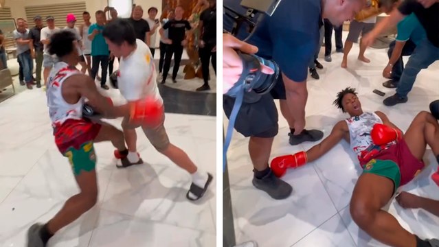 IShowSpeed es duramente noqueado por Manny Pacquiao durante un sparring en Filipinas