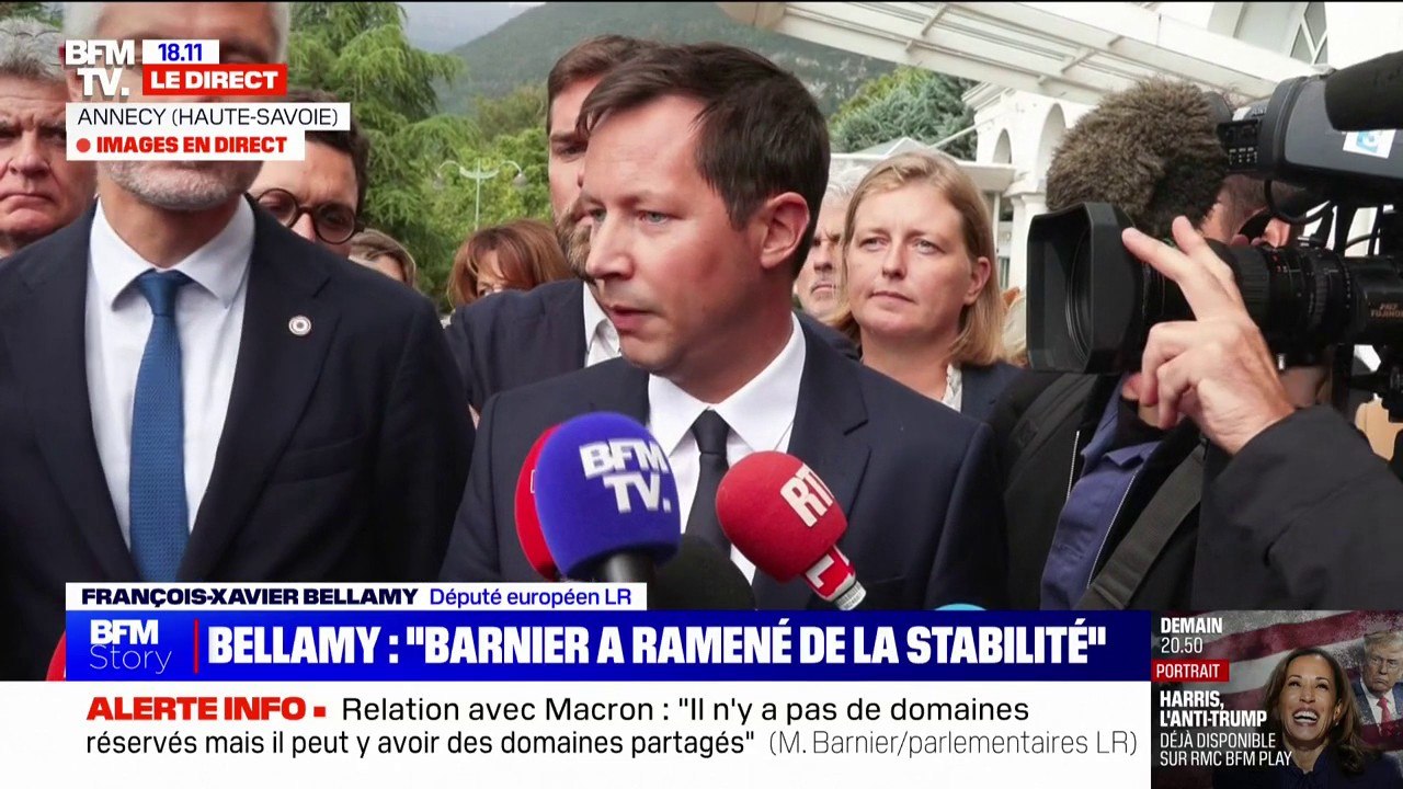 "Michel Barnier, en quelques jours, a réussi à ramener de la sérénité, de la stabilité", estime François-Xavier Bellamy (député européen LR)