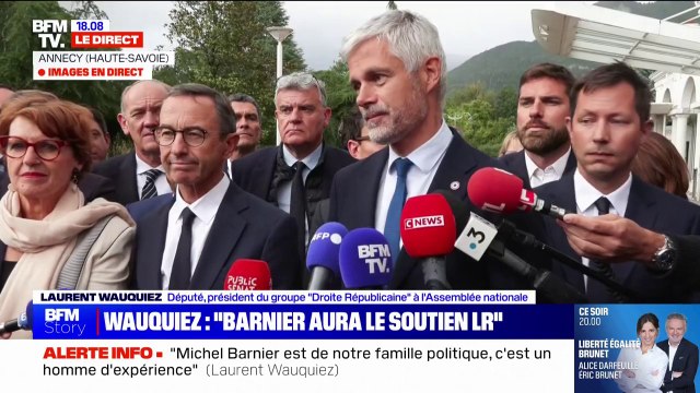 Michel Barnier aura le soutien très clair des Républicains, assure Laurent Wauquiez