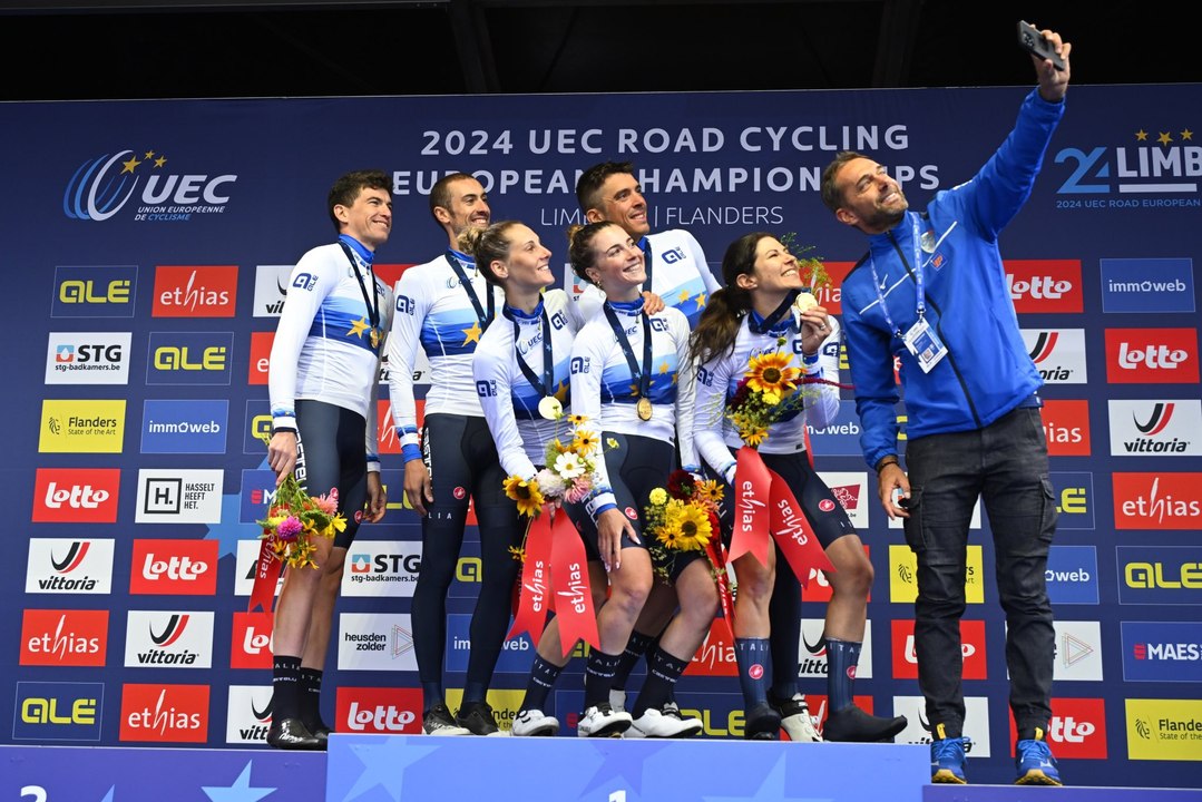 Cycling - UEC Championships Limburg 2024 - Italy wins the Mixed Relay TTT