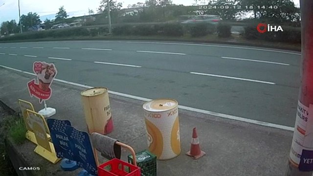 Kazada motosiklet sürücüsü metrelerce sürüklendi