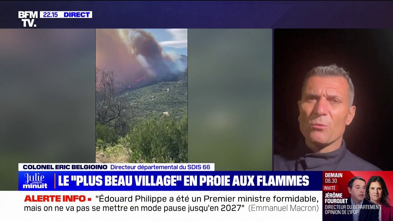 Incendie dans les Pyrénées-Orientales: "Nous restons très mobilisés sur ce feu avec 800 sapeurs-pompiers qui travaillent d'arrache-pied sur le terrain", indique le directeur du SDIS 66