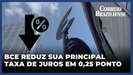 BCE reduz sua principal taxa de juros em 0,25 ponto