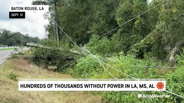 Power outages remain a day after Francine's landfall in Louisiana