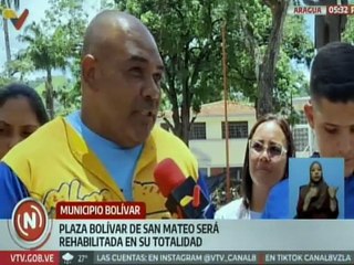 Gobierno regional rehabilitará Plaza Bolívar de San Mateo en el edo. Aragua