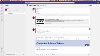 How to POST an Announcement On Your Conversation for Microsoft Teams Using a Mac - Basic Tutorial