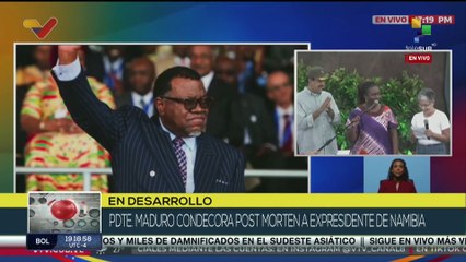 Presidente Nicolás Maduro condecora a hija del expresidente de Namibia