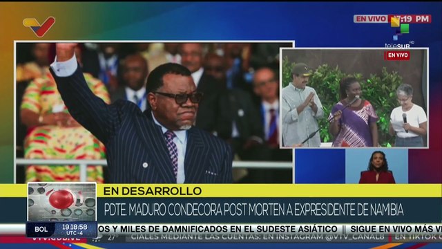 Presidente Nicolás Maduro condecora a hija del expresidente de Namibia