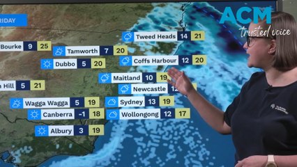 Cold front crossing Tasmania, showers for parts of NSW, Queensland.