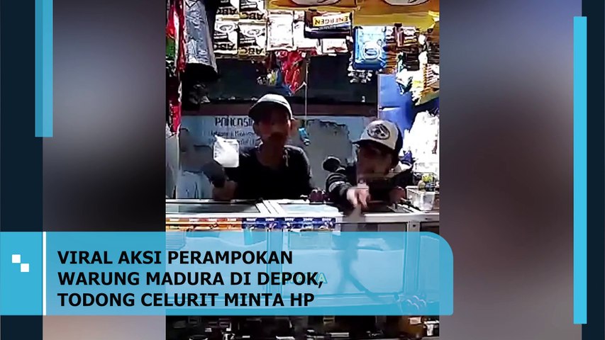 VIRAL AKSI PERAMPOKAN WARUNG MADURA DI DEPOK, TODONG CELURIT MINTA HP