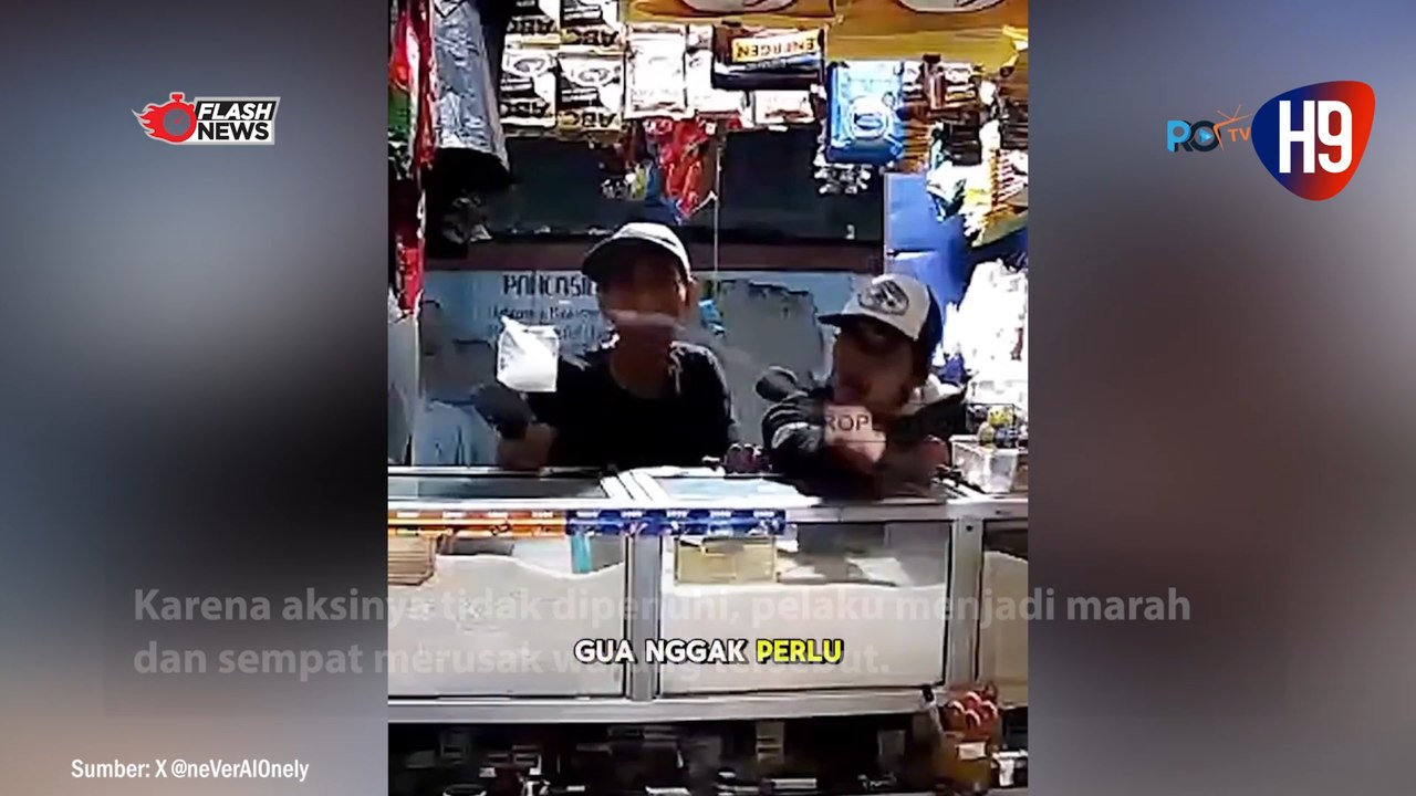 Video Aksi Perampok Nekat, Todong Pakai Celurit Rampas HP Pemilik Warung