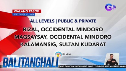 Walang Pasok on September 13, 2024 – What You Need to Know | Balitanghali