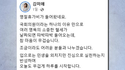 김미애 "명절 휴가비 마음 무거워"...한동훈 글 공유 / YTN