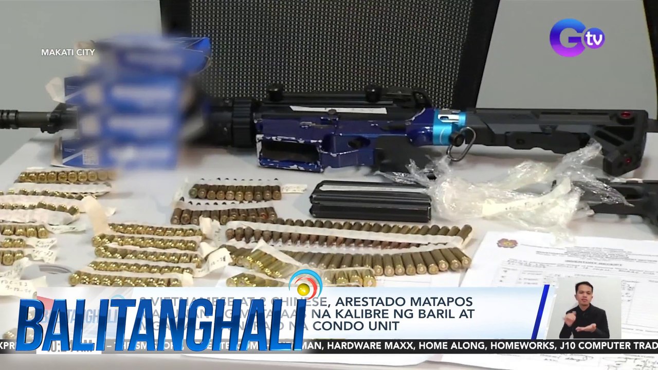 2 Vietnamese at 2 Chinese, arestado matapos makunan ng matataas na kalibre ng baril at mga bala sa ni-raid na condo unit | Balitanghali