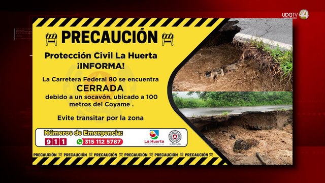 Tormenta Ileana deja carreteras cerradas y riesgos de deslavados en Costa Alegre