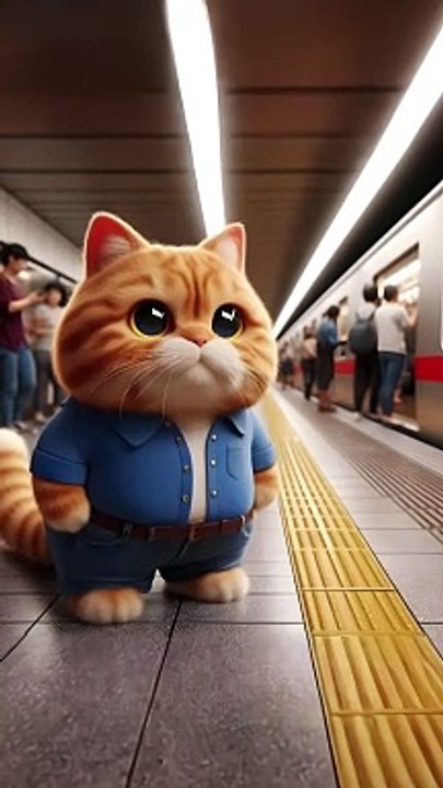 The orange cat picked up a handbag‼️#socutekitty #aicats #cats