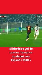 El histórico gol de Lamine Yamal en su debut con España  REDES