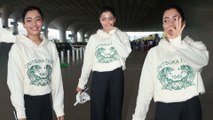 Rashmika Mandanna Poses In Her Signature Style, Departs From Mumbai City