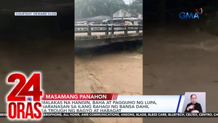 Malakas na hangin, baha at pagguho ng lupa, naranasan sa ilang bahagi ng bansa dahil sa trough ng bagyo at Habagat | 24 Oras