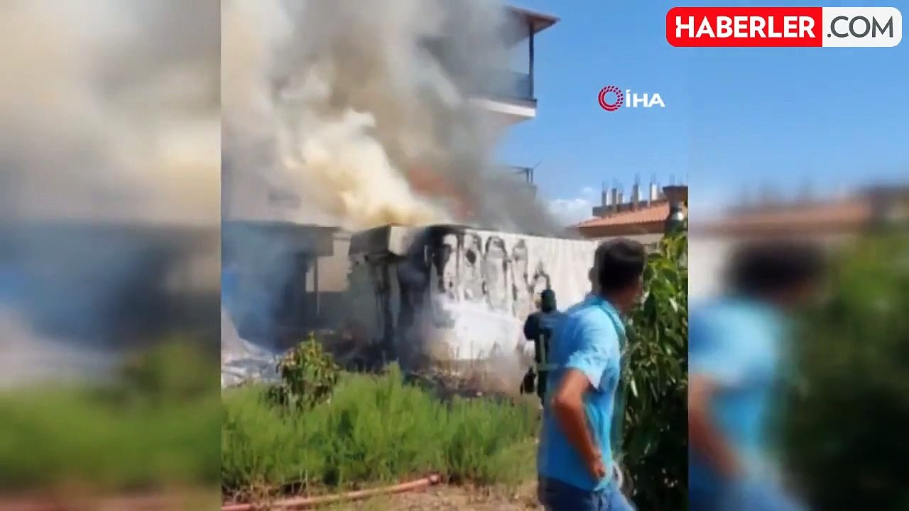 Bahçe temizliği için yakılan ateş konteyneri küle çevirdi