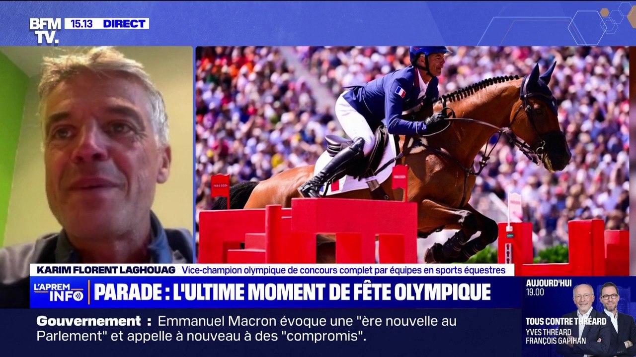 Parade des athlètes: "J'ai hâte de me replonger dedans", déclare Karim Laghouag, vice-champion olympique de concours complet d'équitation par équipes