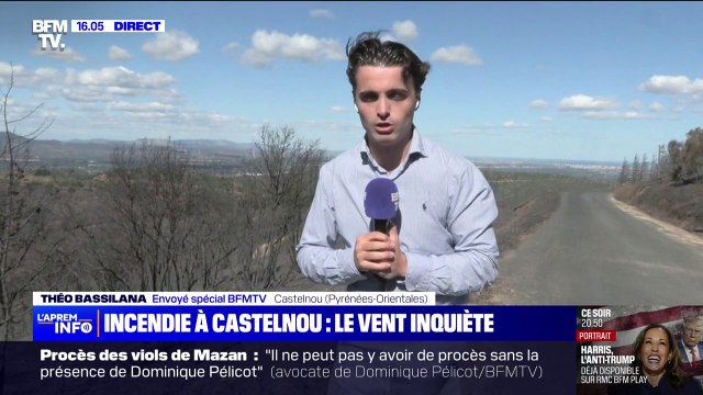 Pyrénées-Orientales: l'incendie de Castelnou fixé mais les fortes rafales de vent inquiètent