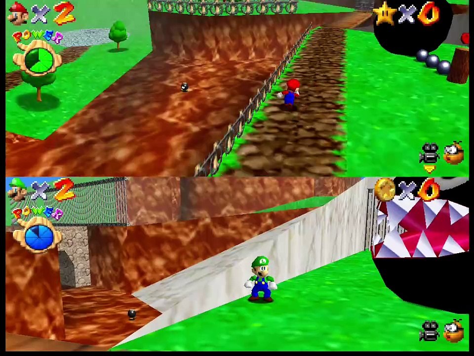 Super Mario 64 Splitscreen Multiplayer online multiplayer - n64