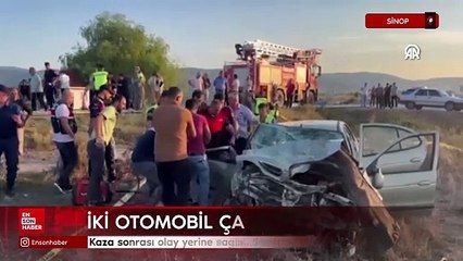Sinop'ta iki otomobil çarpıştı: 3 ölü, 3 yaralı