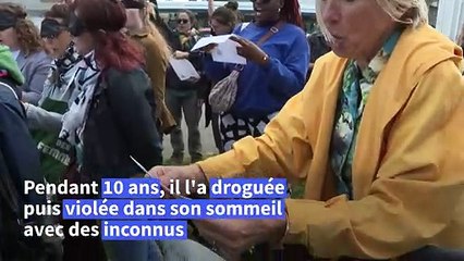 Des femmes manifestent et chantent en soutien à Gisèle Pelicot à Avignon