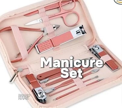 Nail Clippers and Beauty Tool Portable Set, Rose Gold Martensitic Stainless Steel Manicure Set 12 in 1, with Pink Leather Bag, Suitable for Home, Workplace, Outdoor Travel, Gift Giving, Salon.