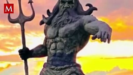 Pobladores culpan a estatua de Poseidón por tormentas en Yucatán