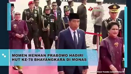 Menhan Prabowo Dampingi Presiden Jokowi Hadiri HUT ke-78 Bhayangkara di Lapangan Monas