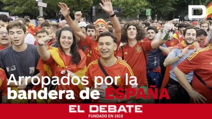 La euforia de la afición española tras la remontada ante Georgia