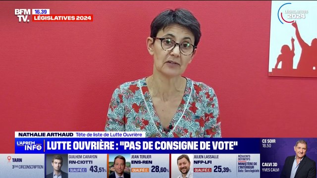 Nathalie Arthaud: Lutte ouvrière ne donne pas de consigne de vote
