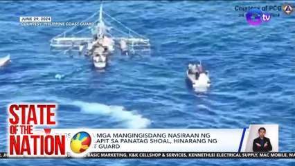 Pagsagip sa mga mangingisdang nasiraan ng bangka malapit sa Panatag Shoal, hinarang ng China Coast Guard | SONA