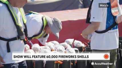 Prepping for the annual Macy's Fourth of July fireworks
