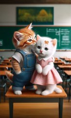 From hate to love!   Funny Moments By 123GO! #shorts#cat #cute #kitten