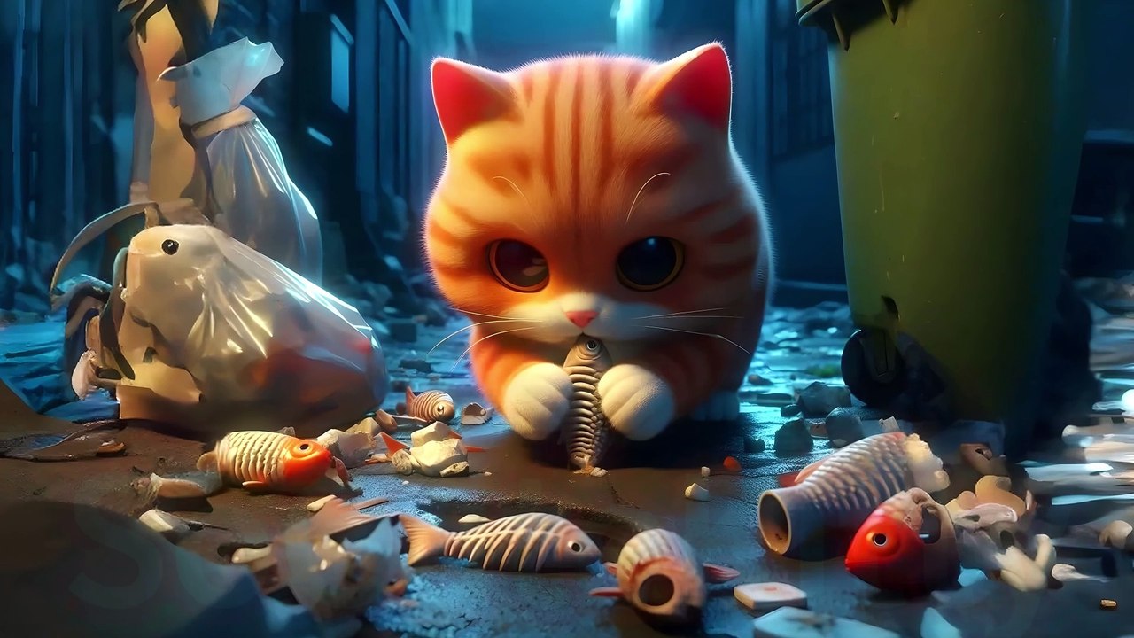 Mouse saves hungry orange cat #cat #cute #socutekitty #aicats #aiart #cats #ai