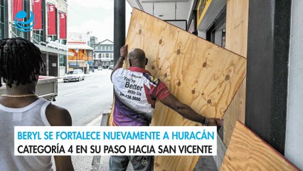 Beryl se fortalece nuevamente a huracán categoría 4 en su paso hacia San Vicente