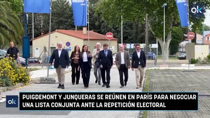 Puigdemont y Junqueras se reúnen en París para negociar una lista conjunta ante la repetición electoral